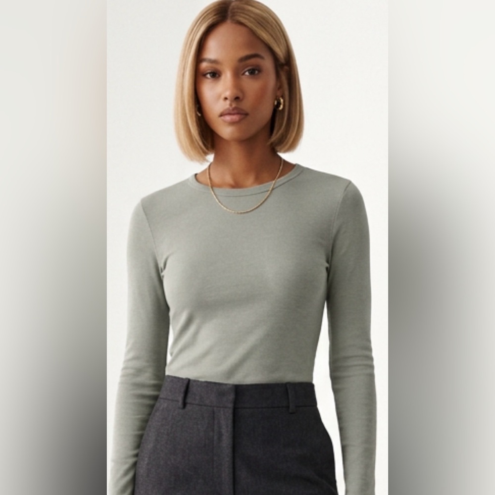 Zara Women's Long Sleeve Top - Light Gray